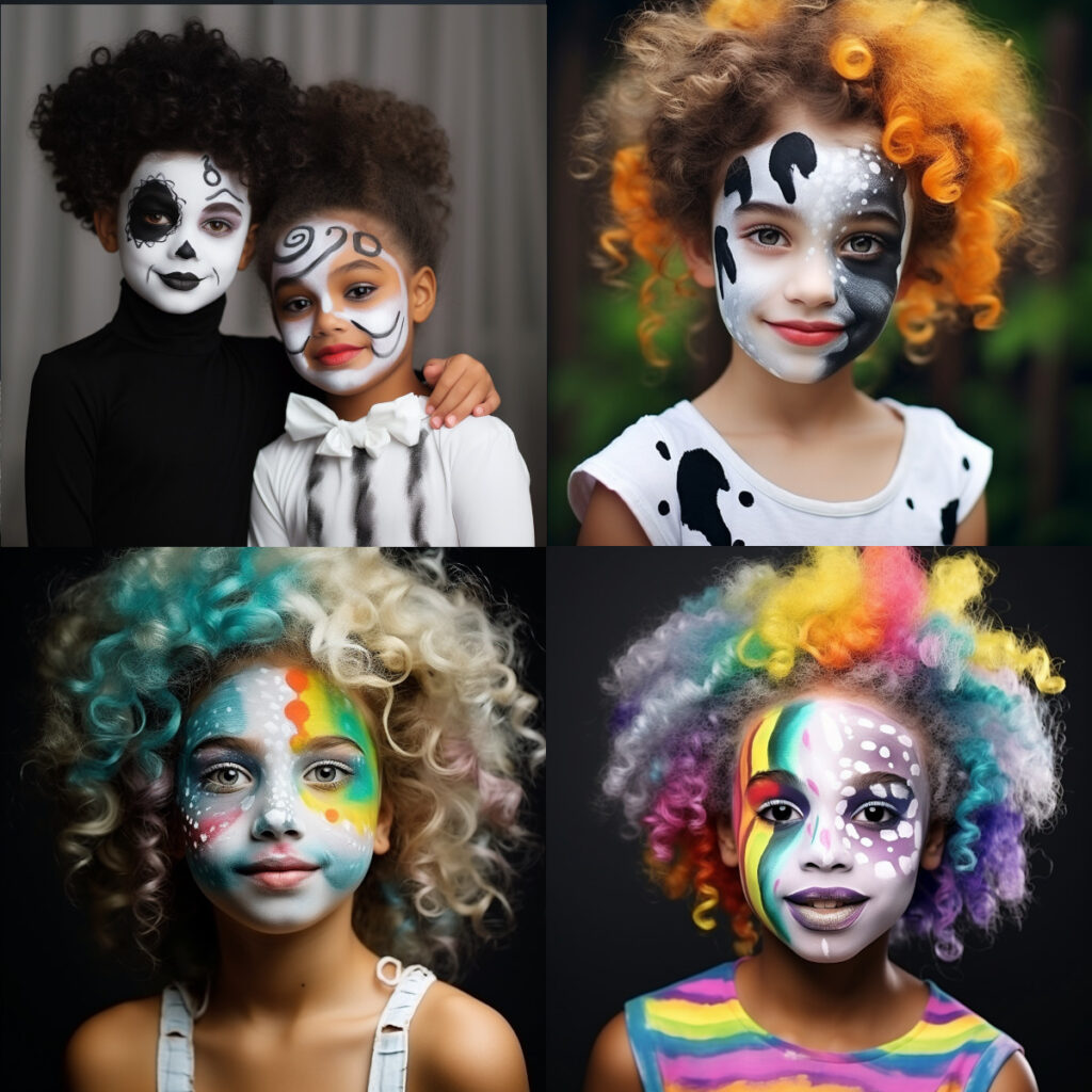 Maquiagem para criança. Você estará proporcionando às crianças uma experiência divertida, cheia de imaginação e fantasia, tornando a festa memorável para todos os participantes.